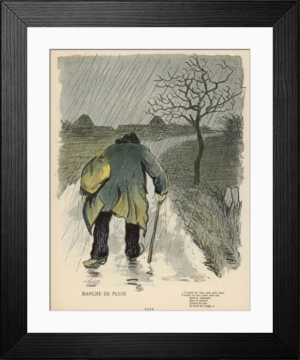 Framed Print : French Chemineau in Rain Framed Print : French Chemineau in Rain