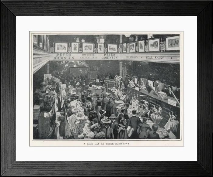 Framed Print : Sale at Peter Robinson s Framed Print : Sale at Peter Robinson s