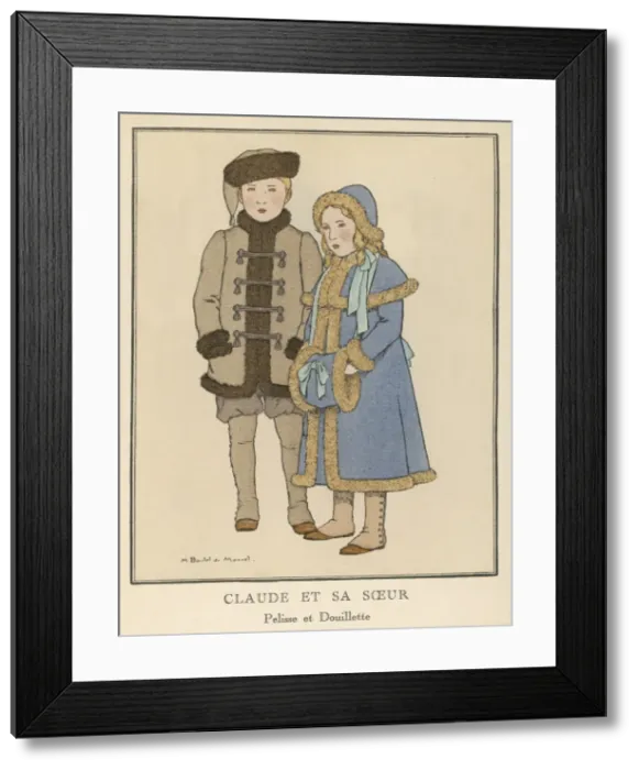Framed Print : Claude & Sister 1912 Framed Print : Claude & Sister 1912