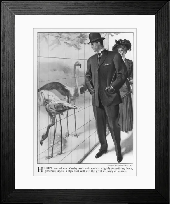 Framed Print : American Sac Suit 1907 Framed Print : American Sac Suit 1907