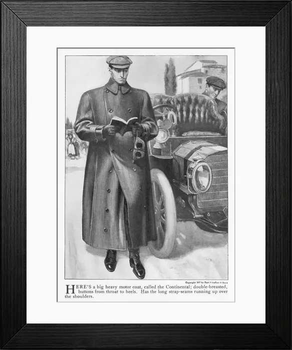 Framed Print : Continental Motor Coat Framed Print : Continental Motor Coat
