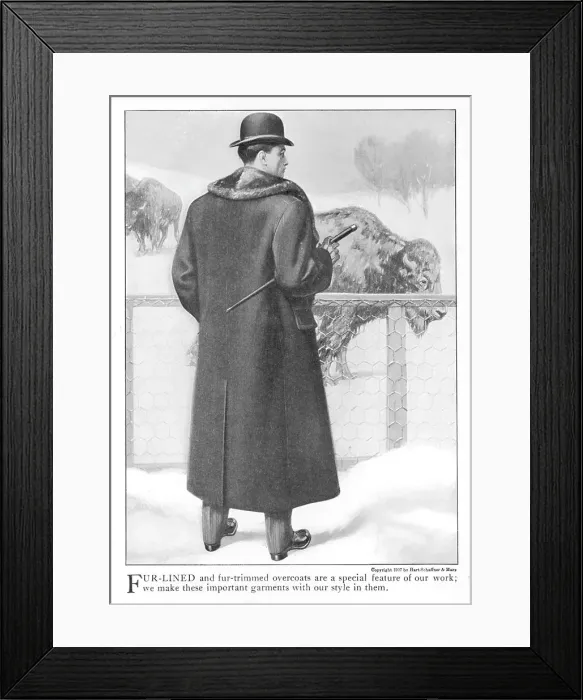 Framed Print : Fur-Lined Overcoat 1907 Framed Print : Fur-Lined Overcoat 1907