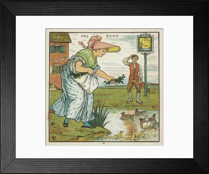 Framed Print : Mrs Bond Feeds the Ducks Framed Print : Mrs Bond Feeds the Ducks