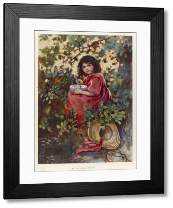 Framed Print : Little Miss Muffet (Anon Framed Print : Little Miss Muffet (Anon
