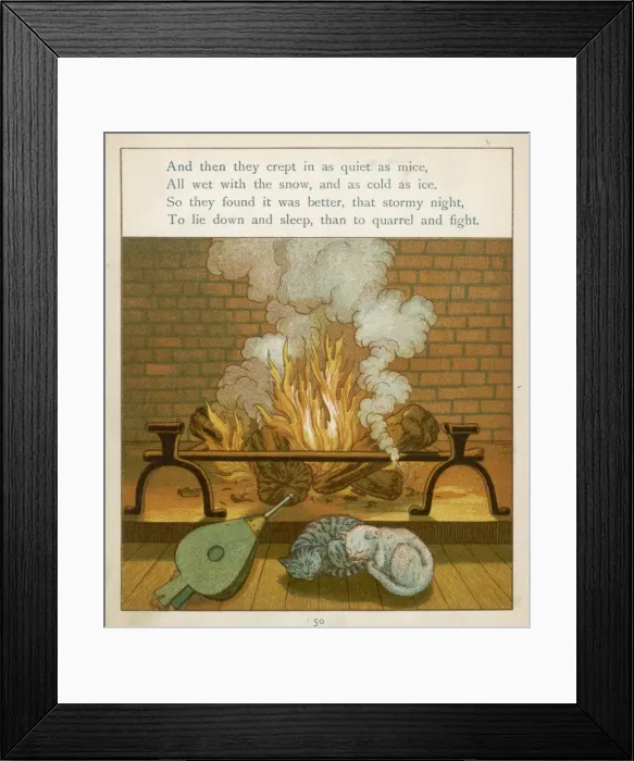 Framed Print : Two Little Kittens / Bell Framed Print : Two Little Kittens / Bell