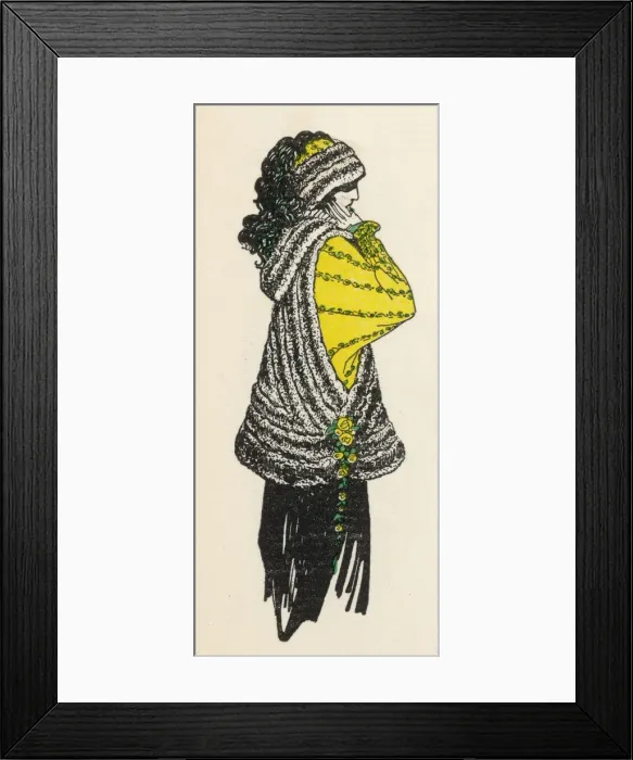 Framed Print : Hooded Fur Tunic 1913 Framed Print : Hooded Fur Tunic 1913