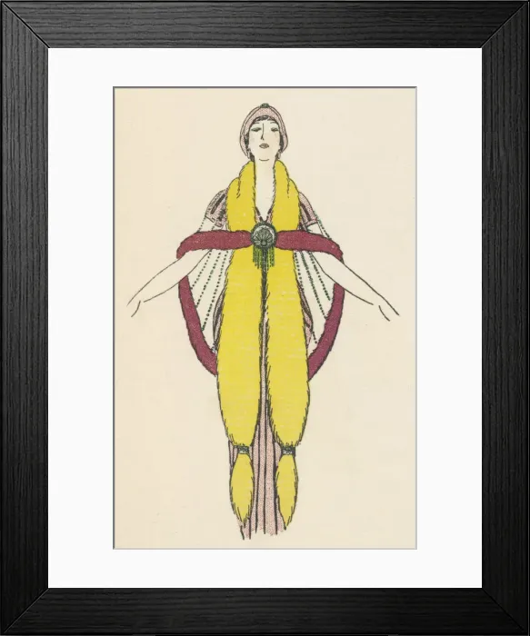 Framed Print : Fur-Trimmed Cape 1913 Framed Print : Fur-Trimmed Cape 1913