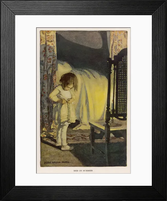 Framed Print : Girl Undressing / Bed 1905 Framed Print : Girl Undressing / Bed 1905
