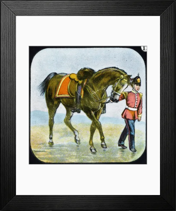 Framed Print : Soldier Leading a Horse Framed Print : Soldier Leading a Horse