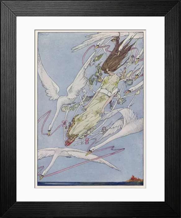 Framed Print : The Six Swans Clarke Framed Print : The Six Swans Clarke