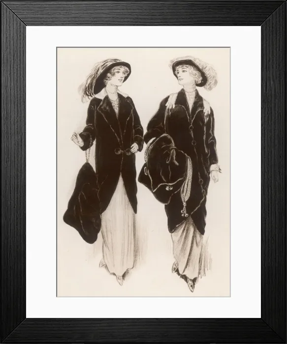 Framed Print : Fur Coats & Muffs 1914 Framed Print : Fur Coats & Muffs 1914