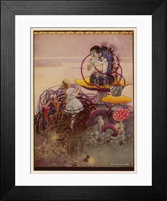 Framed Print : Alice and Caterpillar Framed Print : Alice and Caterpillar