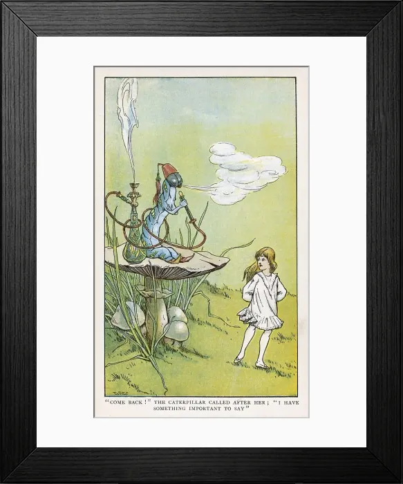 Framed Print : Alice and Caterpillar Framed Print : Alice and Caterpillar