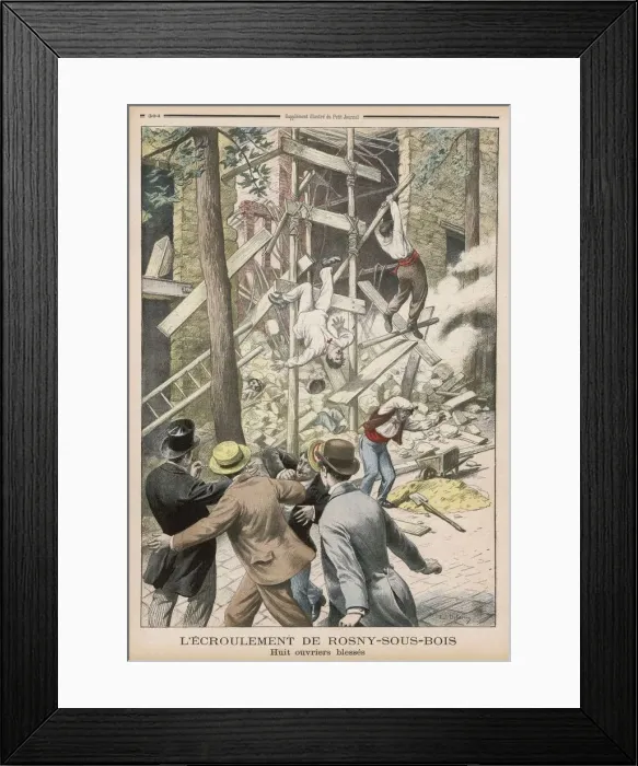 Framed Print : Building Collapses / 1902 Framed Print : Building Collapses / 1902