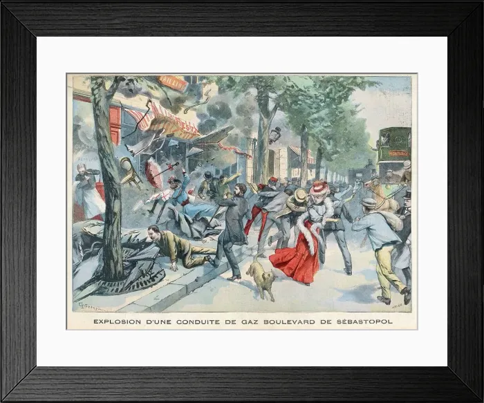 Framed Print : Gas Explosion / Paris / 1905 Framed Print : Gas Explosion / Paris / 1905