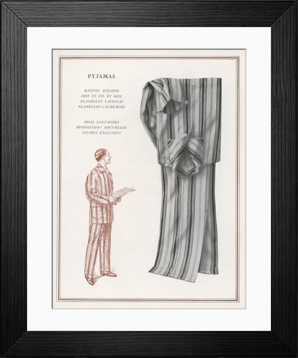 Framed Print : Striped Pyjamas 1927 Framed Print : Striped Pyjamas 1927