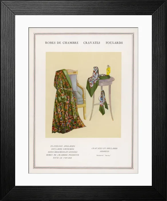 Framed Print : MANs DRESSING GOWN 1927 Framed Print : MANs DRESSING GOWN 1927
