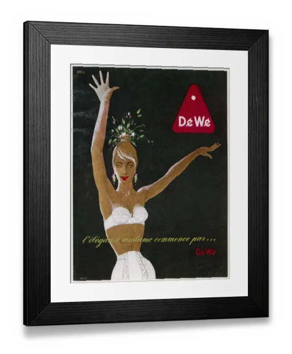 Framed Print : Strapless Bra Advert / 50S Framed Print : Strapless Bra Advert / 50S