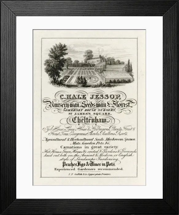 Framed Print : Nurserymans Trade Card Framed Print : Nurserymans Trade Card