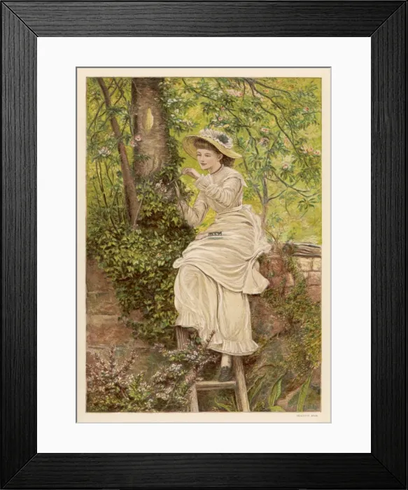 Framed Print : Girl Feeds Nestlings Framed Print : Girl Feeds Nestlings