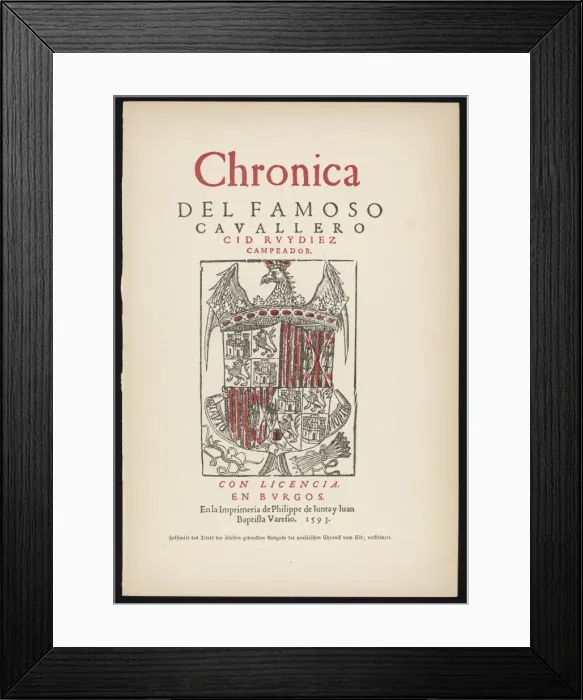 Framed Print : Chronicle of El Cid Framed Print : Chronicle of El Cid