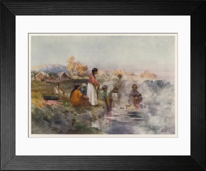 Framed Print : Laundry in a Hot Spring Framed Print : Laundry in a Hot Spring