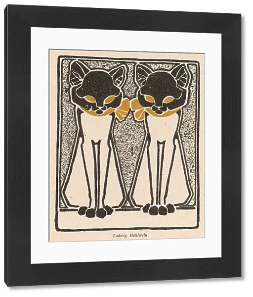 Two Decorative Cats 1904