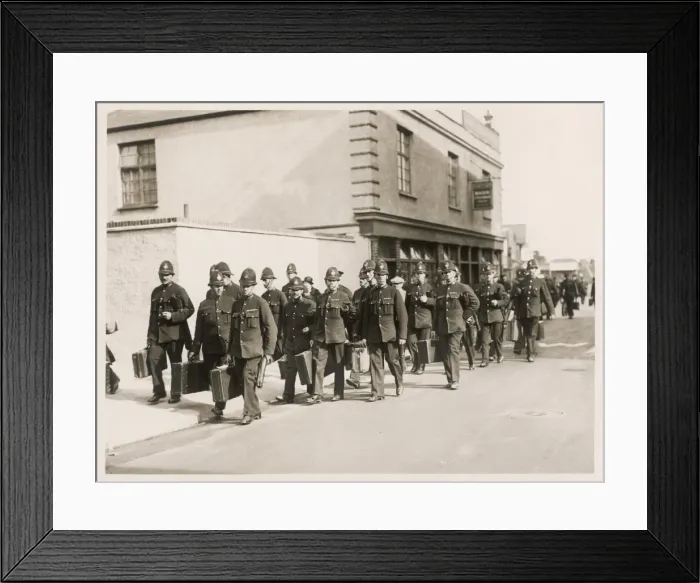Framed Print : Policemen W / Suitcases Framed Print : Policemen W / Suitcases