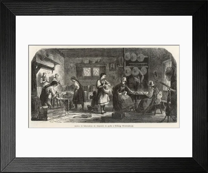 Framed Print : Hatmaking in Triberg Framed Print : Hatmaking in Triberg