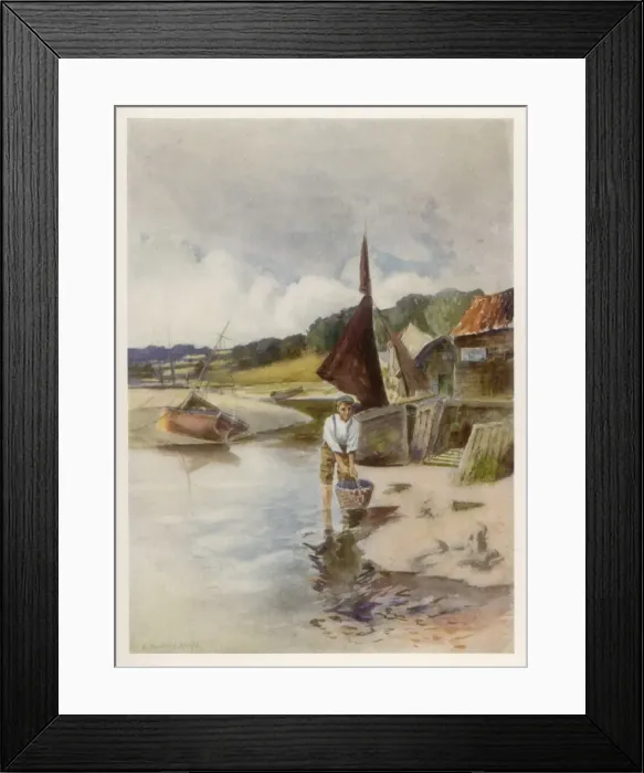Framed Print : Fishing for Cockles / 1909 Framed Print : Fishing for Cockles / 1909