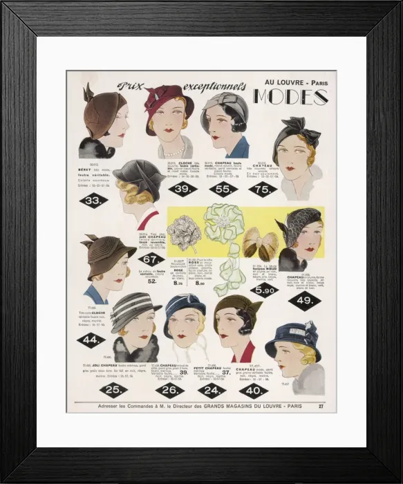 Framed Print : Hats / Au Louvre 1932 Framed Print : Hats / Au Louvre 1932