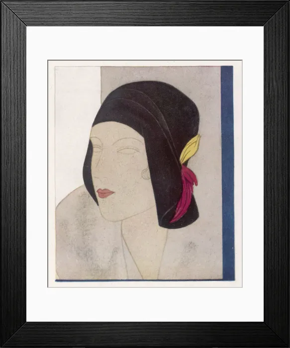 Framed Print : Hat with Feathers 1930 Framed Print : Hat with Feathers 1930
