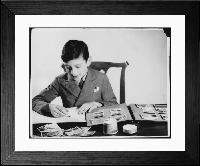 Framed Print : Boy Pastes in Photos Framed Print : Boy Pastes in Photos
