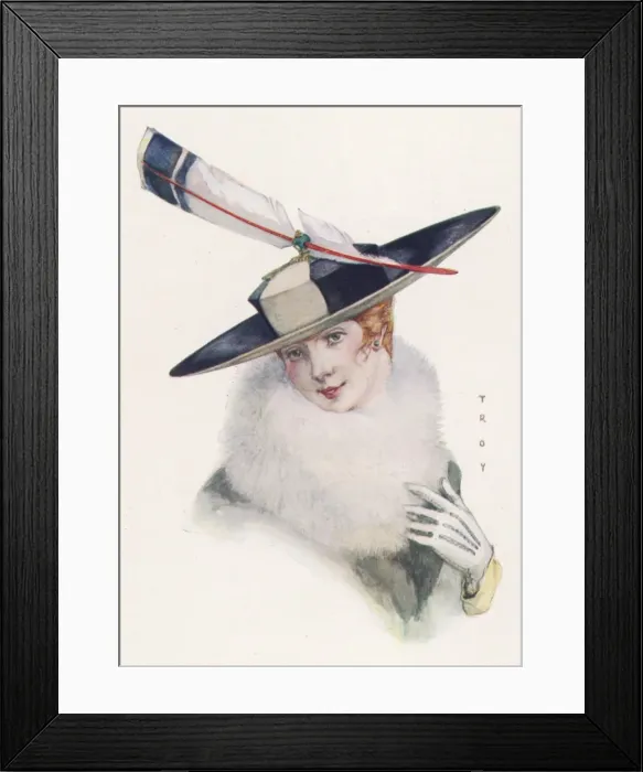 Framed Print : Grey Hat with Feather Framed Print : Grey Hat with Feather