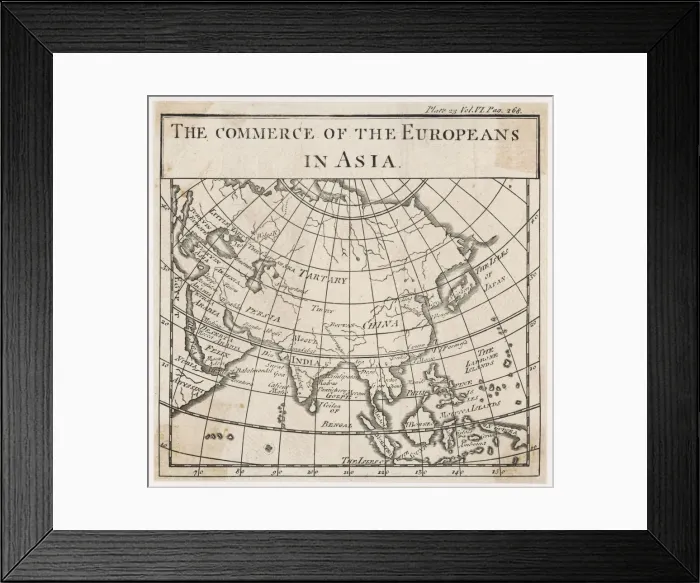 Framed Print : Europe Trade W. Asia Map Framed Print : Europe Trade W. Asia Map
