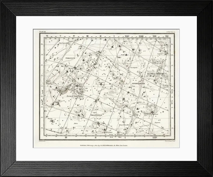 Framed Print : Whittaker Star Maps 3 Framed Print : Whittaker Star Maps 3