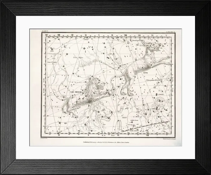 Framed Print : Whittaker Star Maps 5 Framed Print : Whittaker Star Maps 5