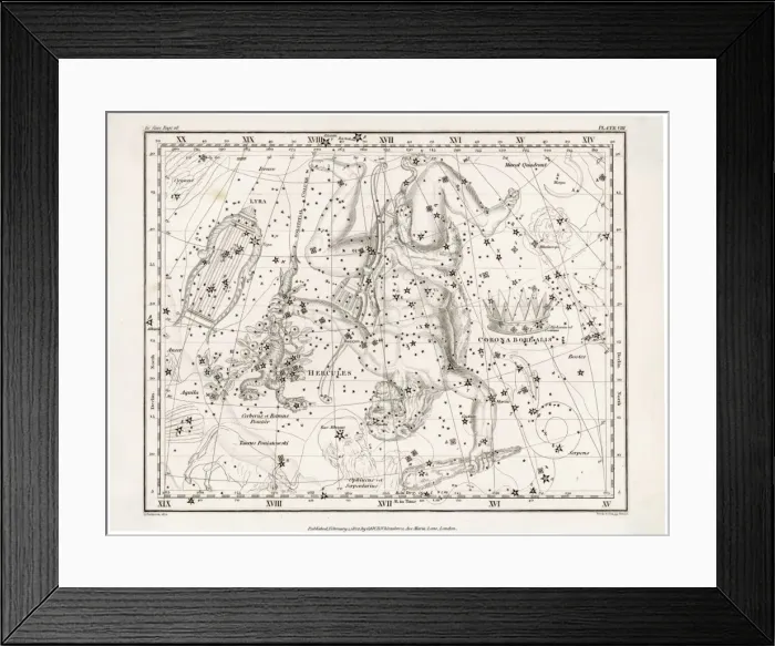 Framed Print : Whittaker Star Maps 8 Framed Print : Whittaker Star Maps 8