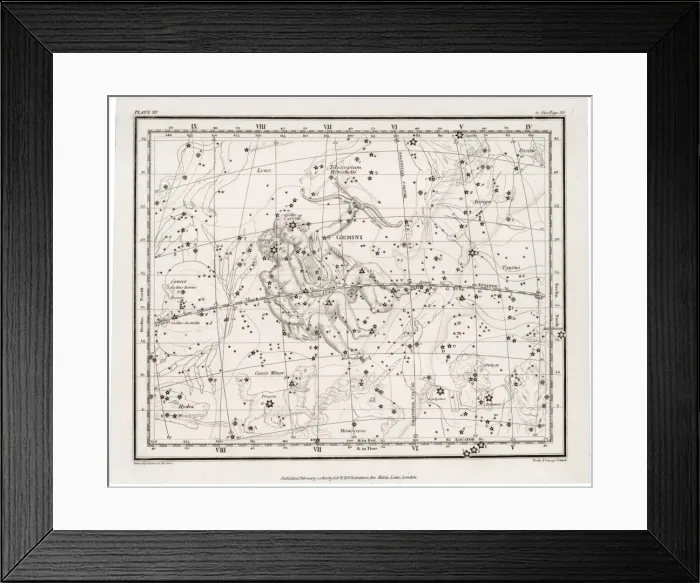 Framed Print : Whittaker Star Maps 15 Framed Print : Whittaker Star Maps 15