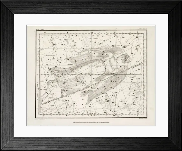 Framed Print : Whittaker Star Maps 18 Framed Print : Whittaker Star Maps 18