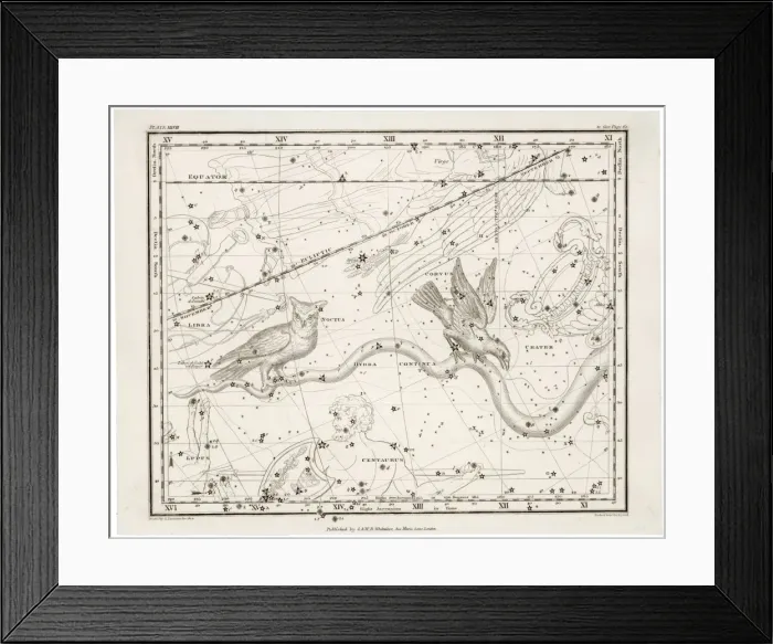 Framed Print : Whittaker Star Map 27 Framed Print : Whittaker Star Map 27