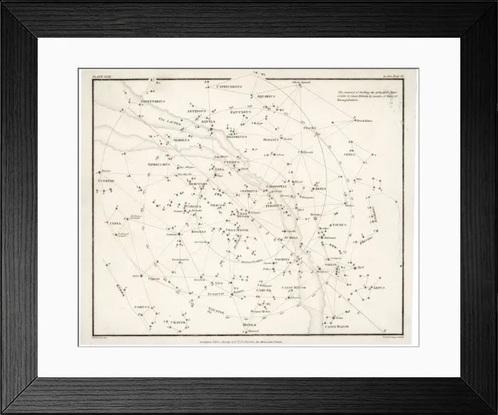 Framed Print : Whittaker Star Map 29 Framed Print : Whittaker Star Map 29