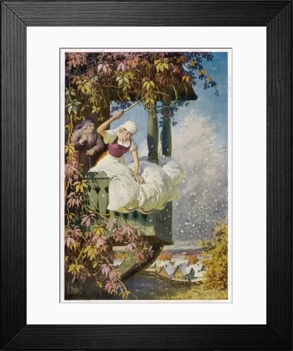 Framed Print : Frau Holles Bedfeathers Framed Print : Frau Holles Bedfeathers