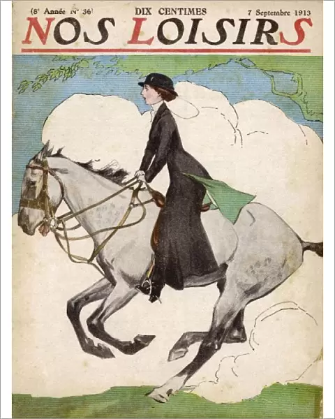 Lady Riding Astride 1913