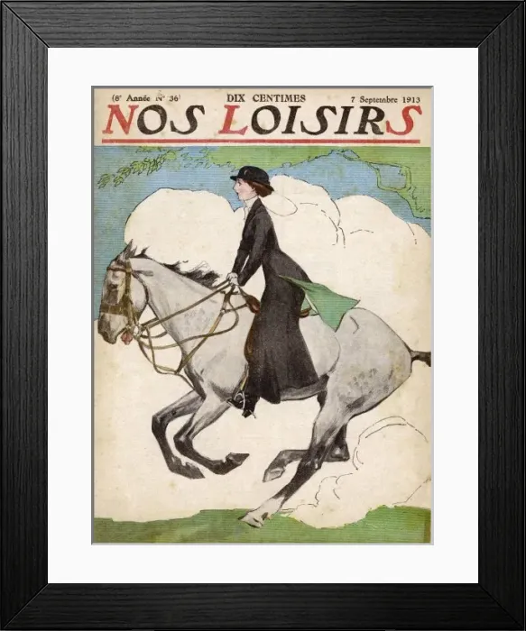Framed Print : Lady Riding Astride 1913 Framed Print : Lady Riding Astride 1913