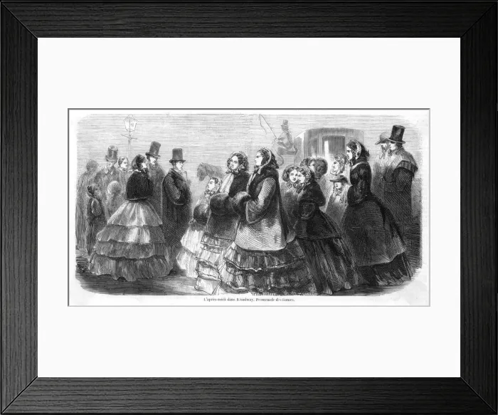 Framed Print : Social / Broadway 1857 Framed Print : Social / Broadway 1857