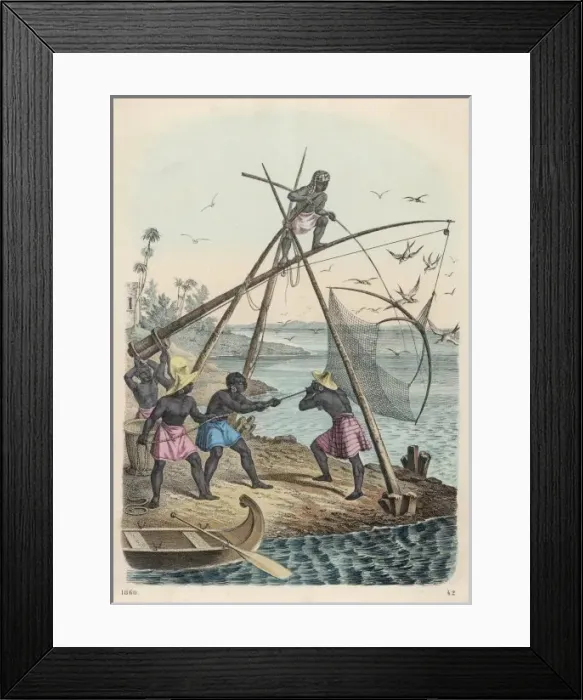 Framed Print : Net Fishing / Africa Framed Print : Net Fishing / Africa