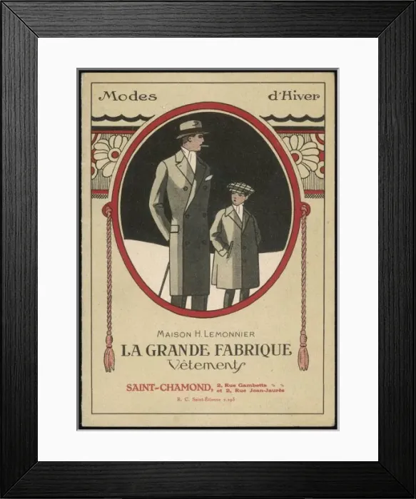 Framed Print : Coats for Man & Boy 1926 Framed Print : Coats for Man & Boy 1926