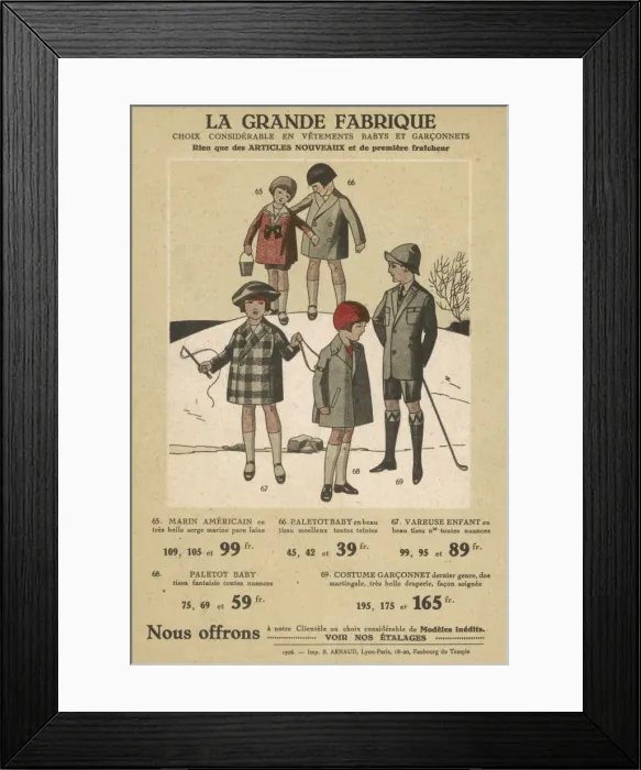 Framed Print : Coats for Children 1926 Framed Print : Coats for Children 1926