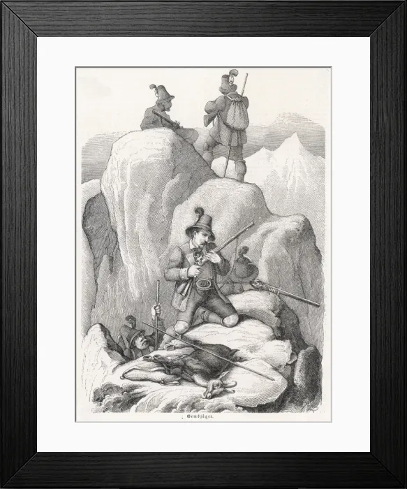 Framed Print : Chamois Hunters Framed Print : Chamois Hunters